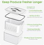 BOICHU Fruit Storage Containers for Fridge - 5 Size Berry Containers for Fridge Keep Fresh with Colanders and Vent Handle Lids, Clear Vegetable Storage Containers for Refrigerator, Lettuce Keeper