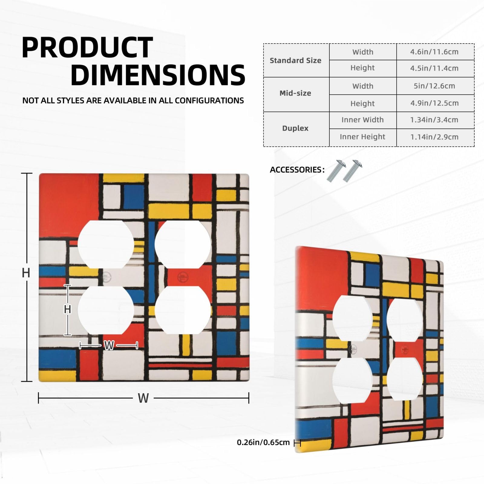 Geometric Outlet Covers - Mondrian Style Art -5