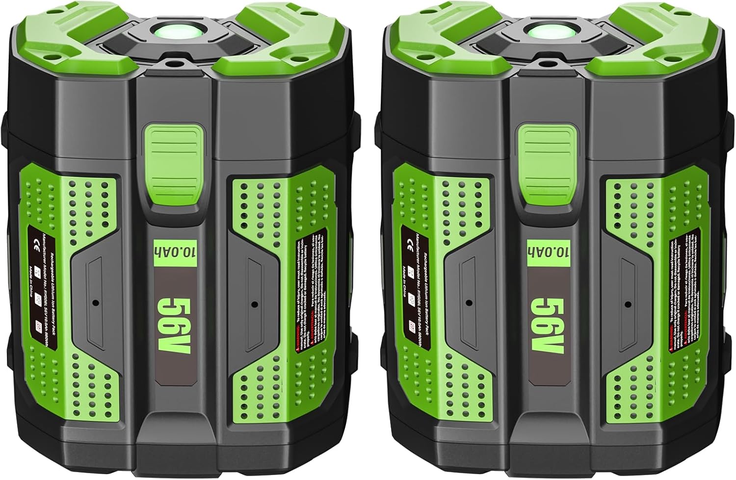 2Pack 10000mAh 56 Volt for EGO Batteries High Capacity Replacement for EGO Battery 56V 10Ah BA5600T BA1400T BA4200T BA2240 BA2800 BA1120 BA2800T Compatible with EGO All 56 Volt Power Tool and Chargers