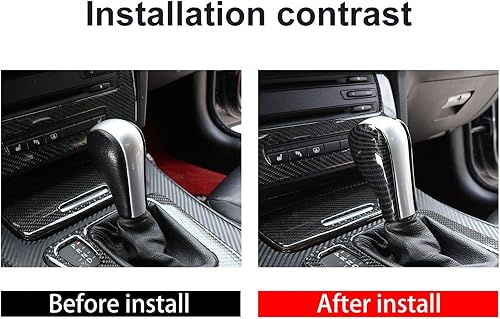 Miniatura 3 de YIWANG Cubierta de la cabeza del pomo de la palanca de cambios del ABS del estilo de la fibra de carbono para BMW X3 E83, X5 E53,5 Series1996-2007,3