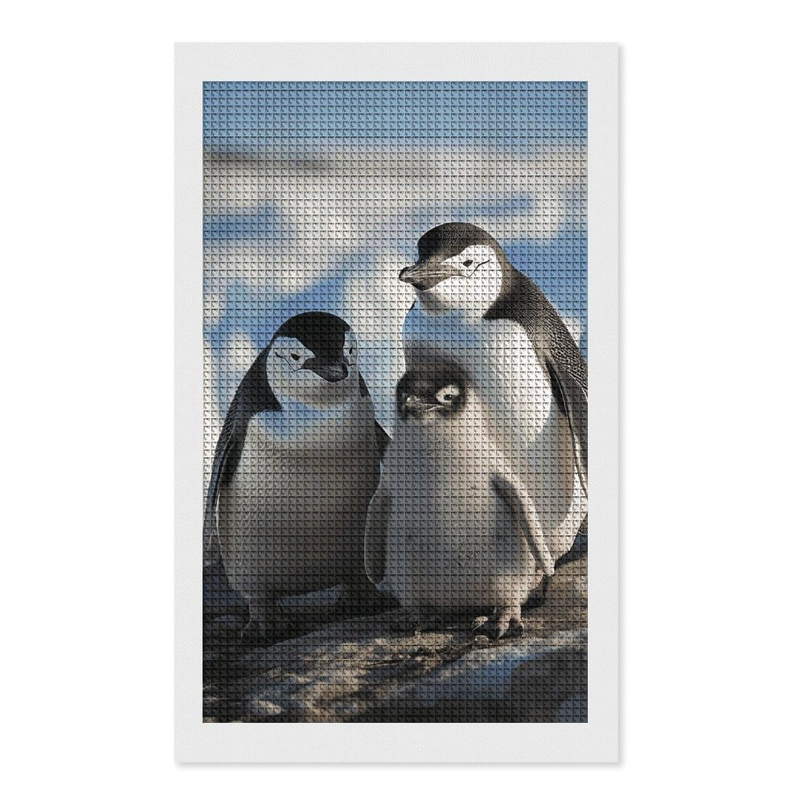 FodPand Penguin Family Diamond Painting Kits for Adults Beginners 5D Square Drill Diamond Art Kits with DIY Tools Gem Art Crafts for Home Wall Decor Living Room Bedroom Office Decoration 12x20