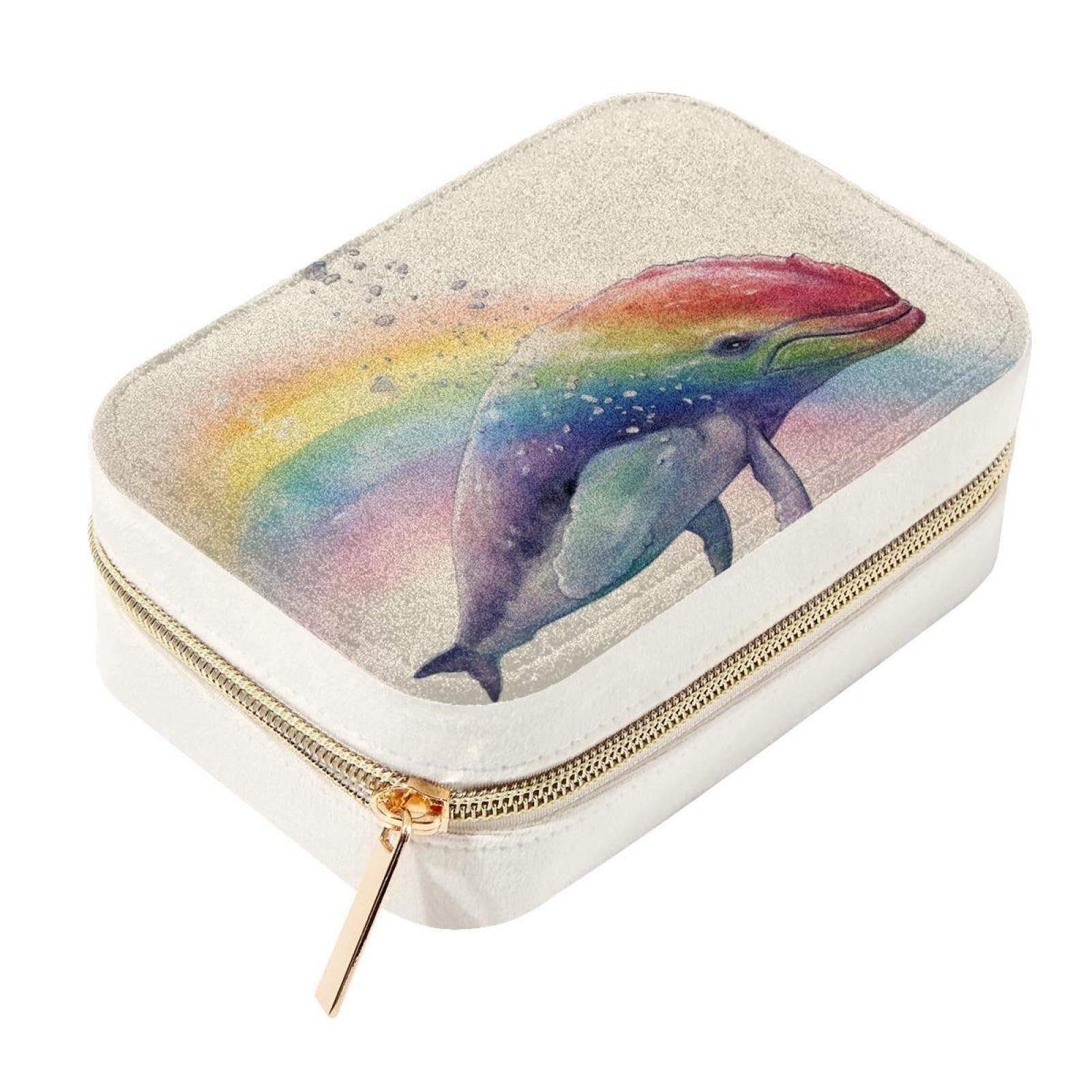 Caja de almacenamiento de joyas para viajar con cremallera Whale