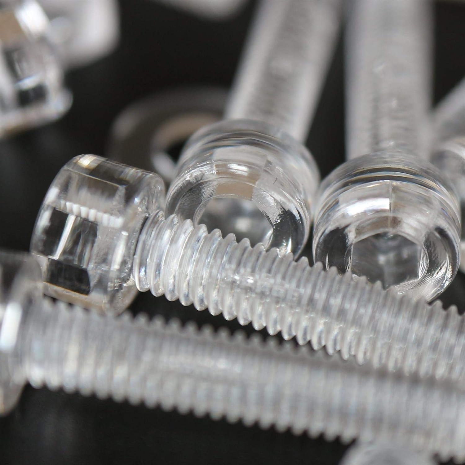 50x Clear Polycarbonate Socket Head Machine Screws M4x20mm, Plastic Nuts, Bolts & Washers (5/32 x 25/32 in)