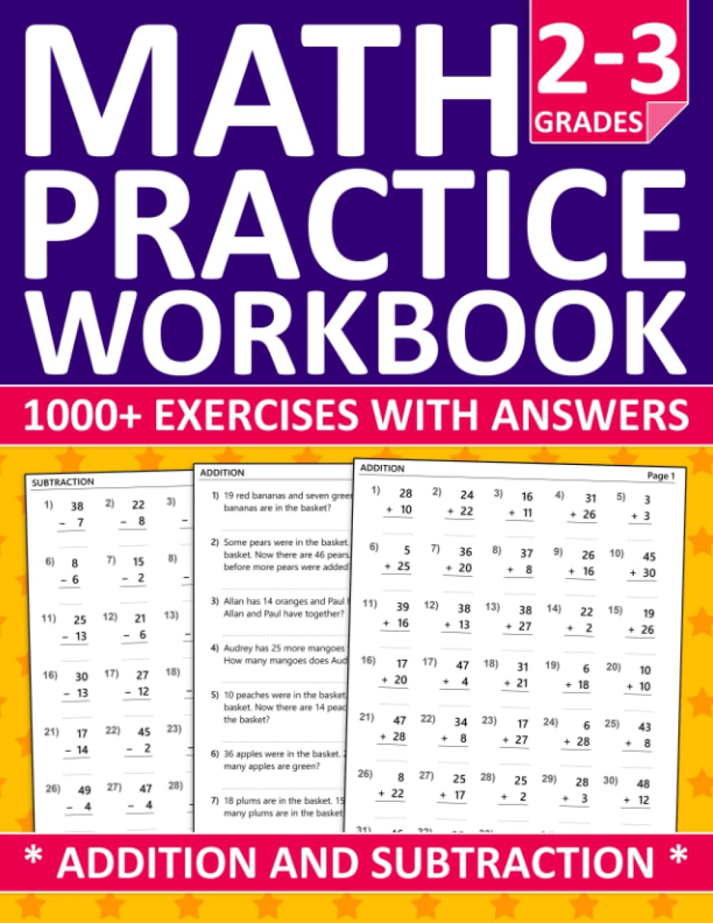 Math Practice Workbook For Grades 2-3 With Addition & Subtraction: Math Workbook for 2nd Grade and 3rd Grade - More Than 1000 Exercises With Answers | ... Hard Exercises For Homeschooling or Classroom