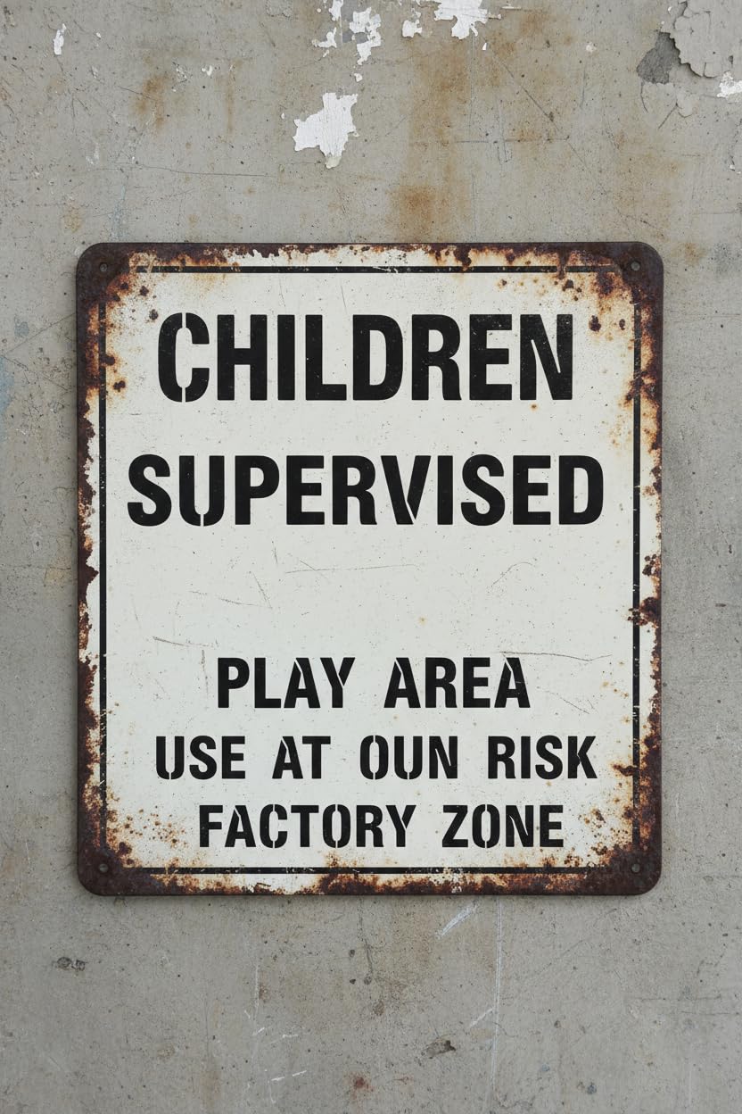 Wall Decor Children Must Be Supervised By A Responsible Adult At All Times Sign. 8x12Inch Metal. Vintage Signs Aluminum Plates Printed