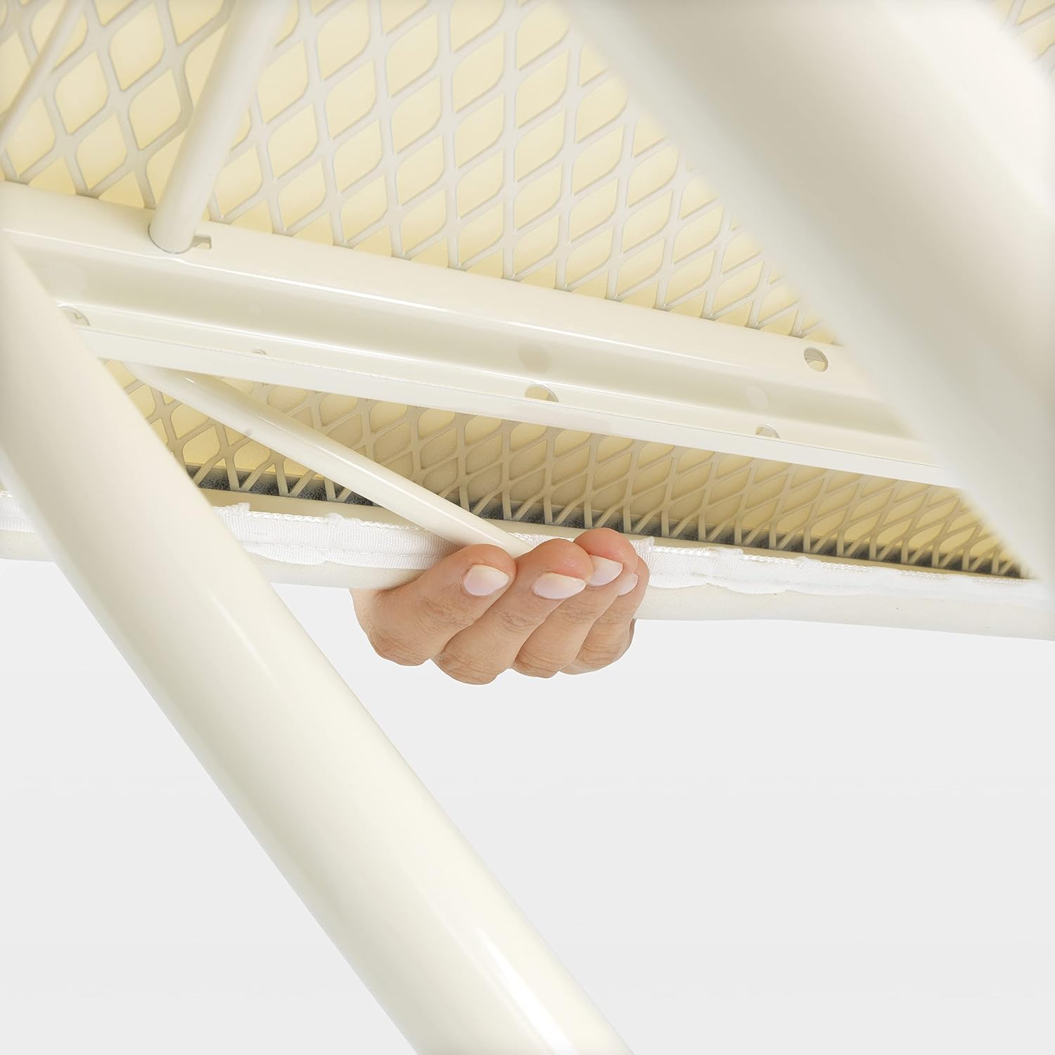Brabantia Size B Ironing Board (49 x 15in) 7 Height Options, Solid Steam Iron Rest Holder (Tropical Leaves) Non-Slip Feet, Anti-Collapse Child Locks