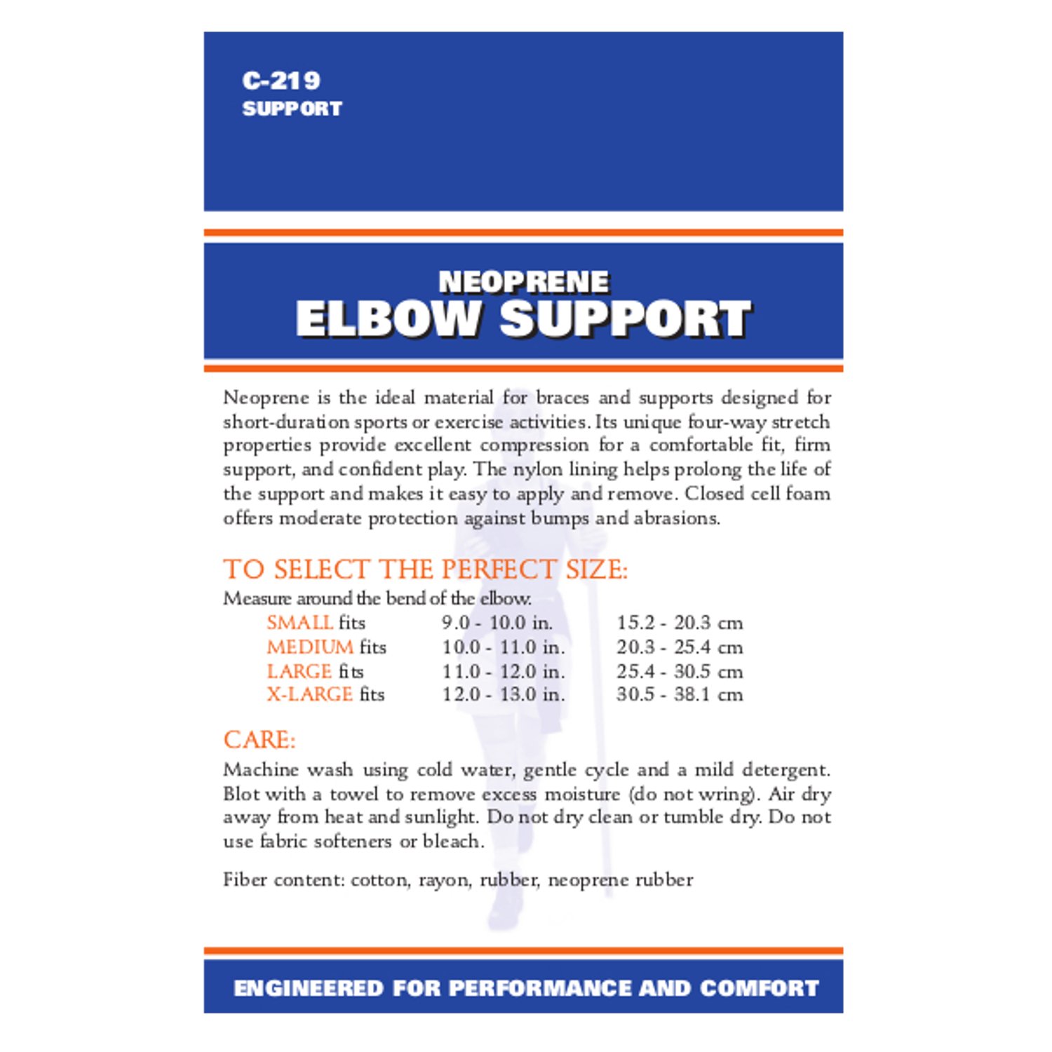 CHAMPION Elbow Support Neoprene Sleeve, Black, Small