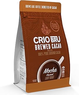 Crio Bru Brewed Cacao Mocha Flavored Light Roast - Coffee Alternative Natural Healthy Drink | Made with 100% Pure Ground Cacao Beans | 99.99% Caffeine Free, Keto, Low Carb, Paleo, Brew And Enjoy Hot or Iced (3 Pound (Pack of 1))