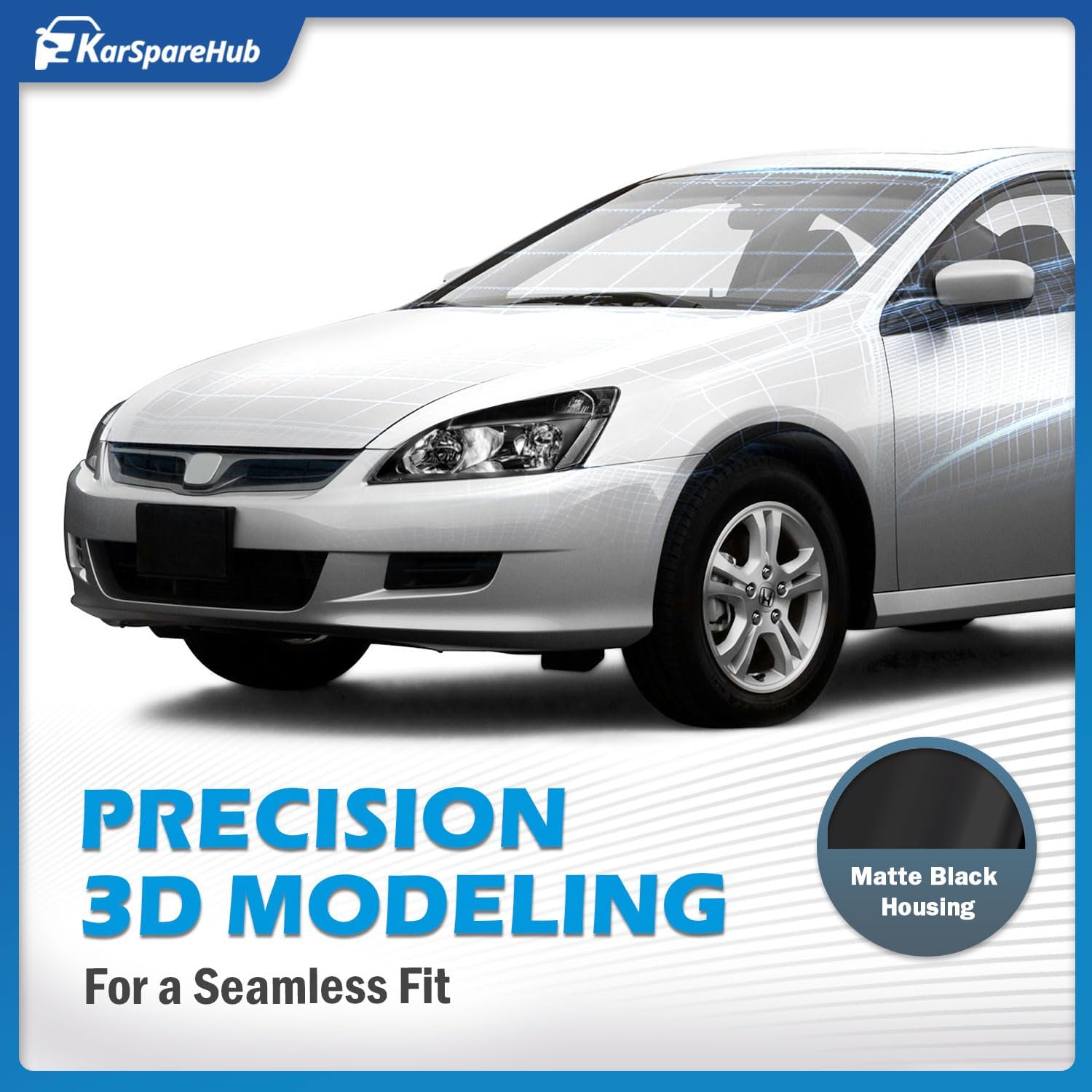 Headlights Assembly with Bulbs for 2003-2007 Honda Accord, OE Headlamp Coupe/Sedan 2/4-Door Headlamp Replacement Driver & Passenger Side