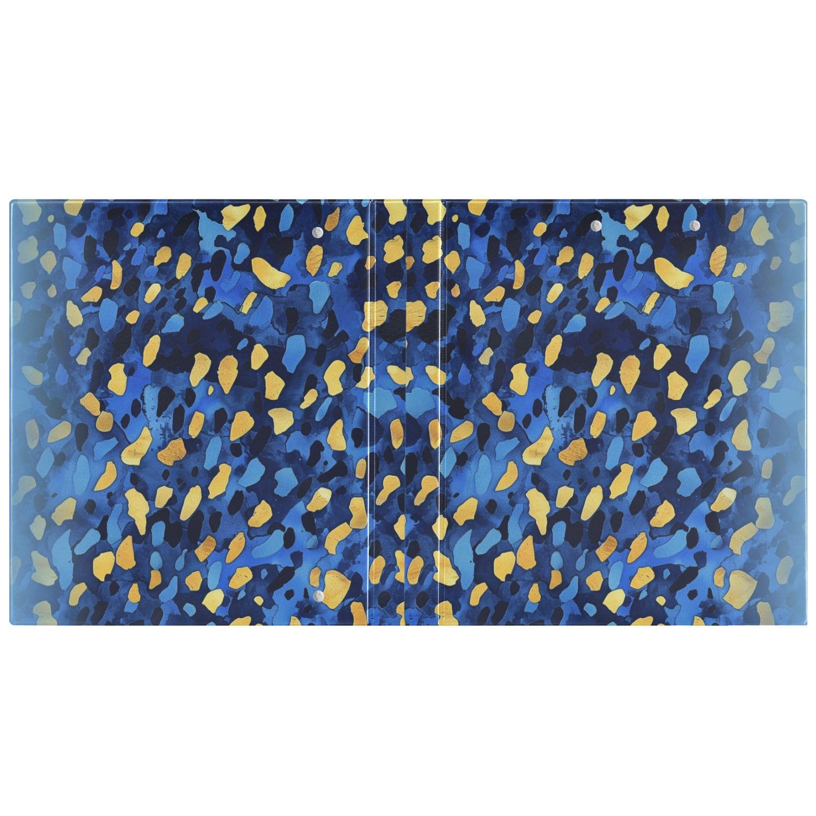 Raccoglitori scolastici da 3,8 cm con stampa leopardata, colore blu