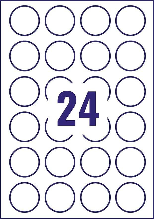 Avery Zweckform E3613 Sticker Zum Selbstdrucken O 40 Mm 8 Bogen 192 Etiketten Weiss Amazon De Burobedarf Schreibwaren