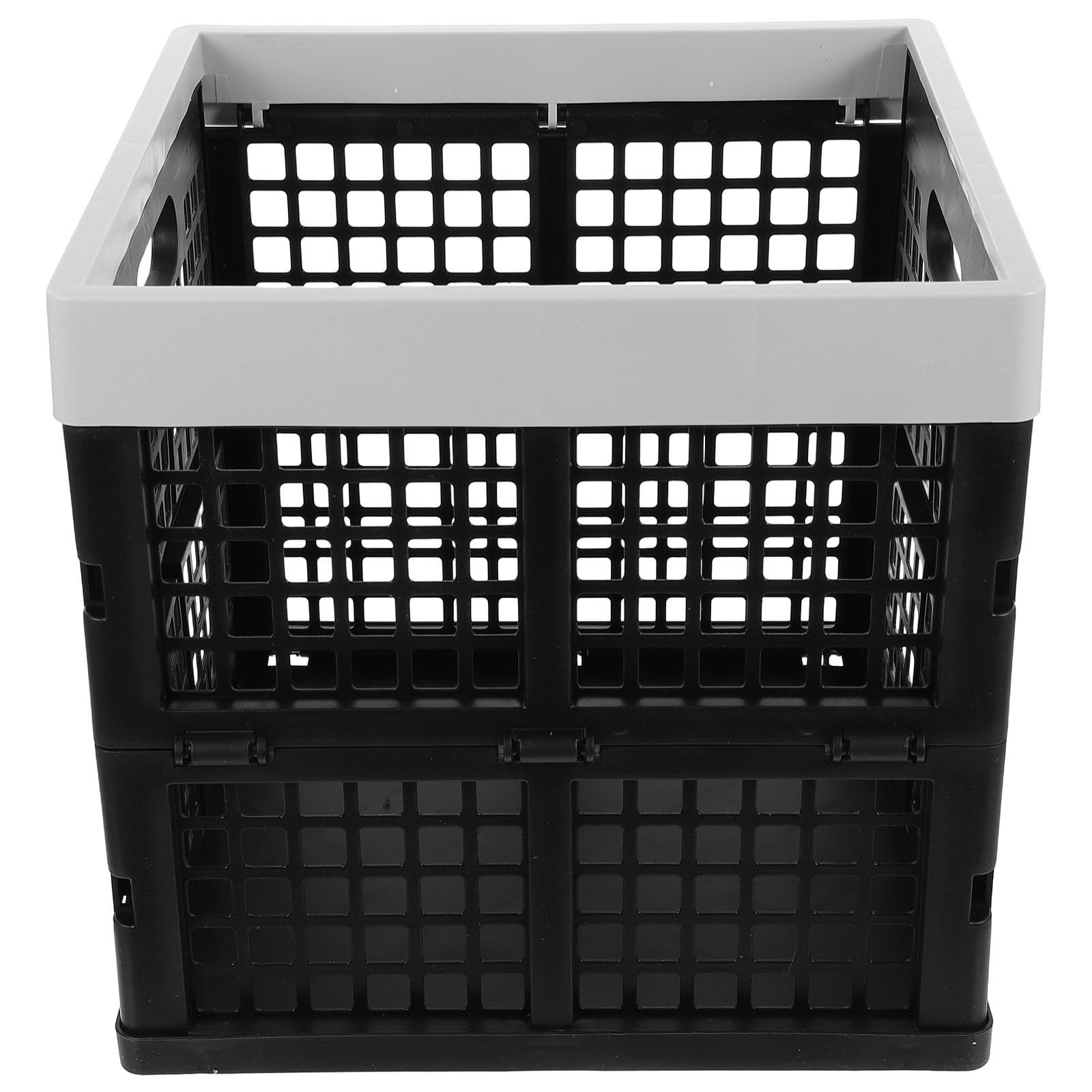 Lurrose Caja de plástico plegable con asas - Contenedor multiusos apilable para maletero de SUV - Caja de almacenamiento plegable para organización del hogar, garaje y mudanzas
