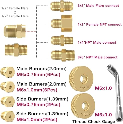 Miniatura 7 de Manguera de gas natural de 12 pies y 12 pulgada de diámetro interior con conexión rápida para barbacoa, parrilla, horno de pizza, calentador de