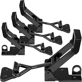 4Pack Heavy Duty Toggle Clamp Latch, 4003 Style 1320lbs Capacity Pull Latch Clamps Black Adjustable Quick Release Hasp Clamps for Smoker Cabinet Boxes Case Trunk Jig, Metal Toggle Latch Catch Set