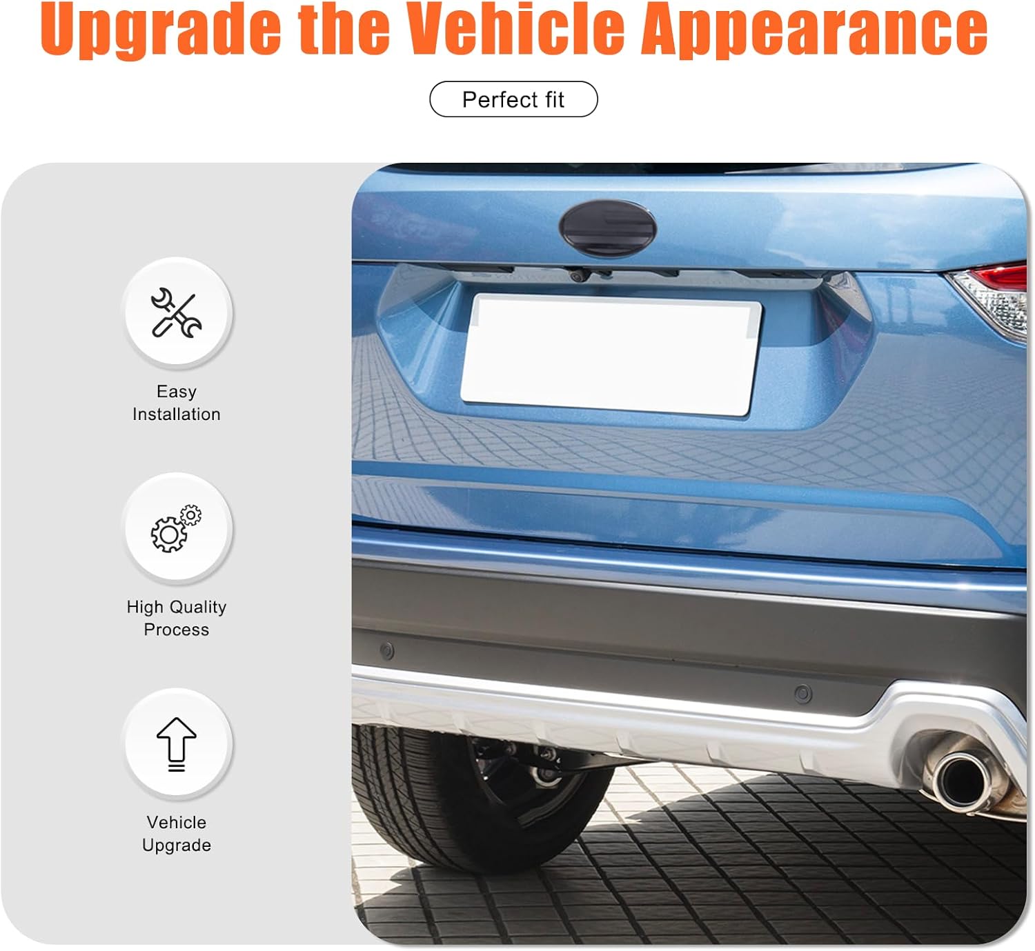 Front Grill Rear Tailgate Emblem Cover Trim Compatible with Subaru Forester 2022-2024, Rear Trunk Emblem Badge Logo Cover Front Hood Grille Circle Ring Center Logo Decorative Cover Accessories