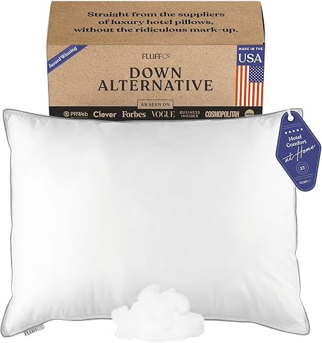 FluffCo Oreiller alternatif en duvet - Doux (Standard/Queen)