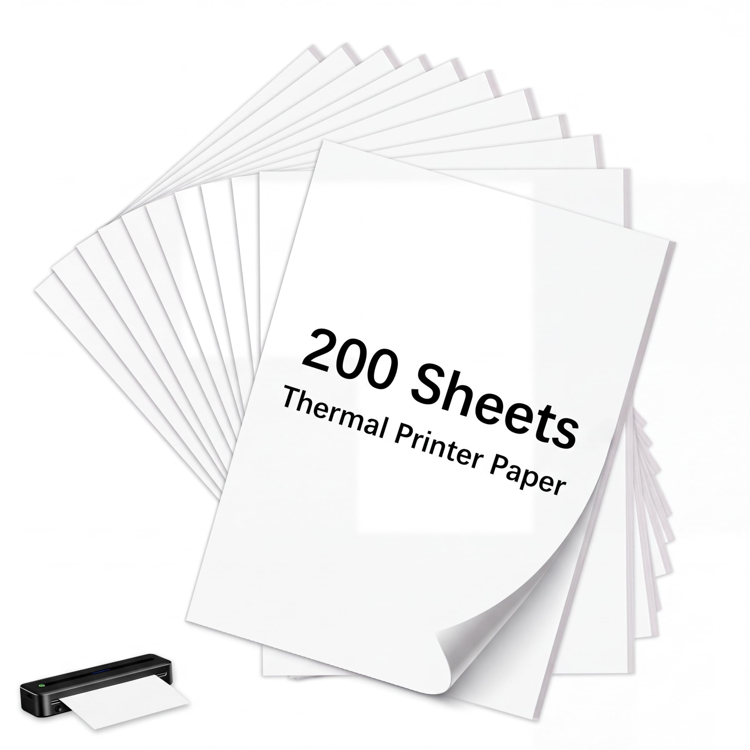 A4 Thermal Printer Paper, 210x297mm (8.27" x 11.69"), 200 Sheets