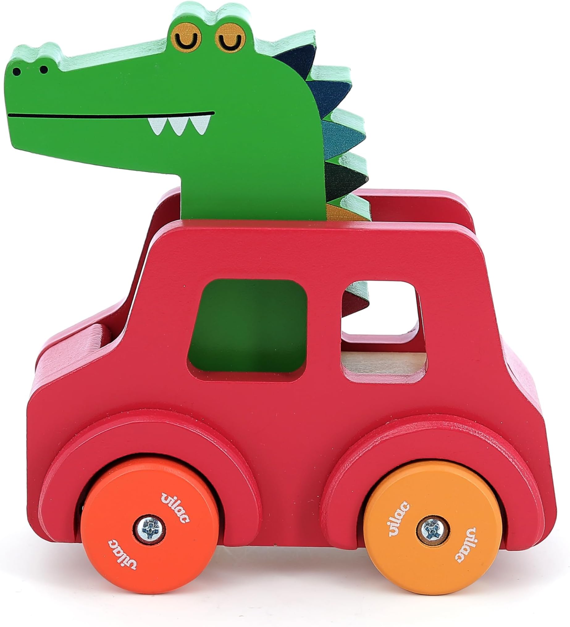 Crocodile car - Andy Westface - toys for the first age - • 1 wooden car with integrated horn - crawling games for children made of wood - toys for children from 18