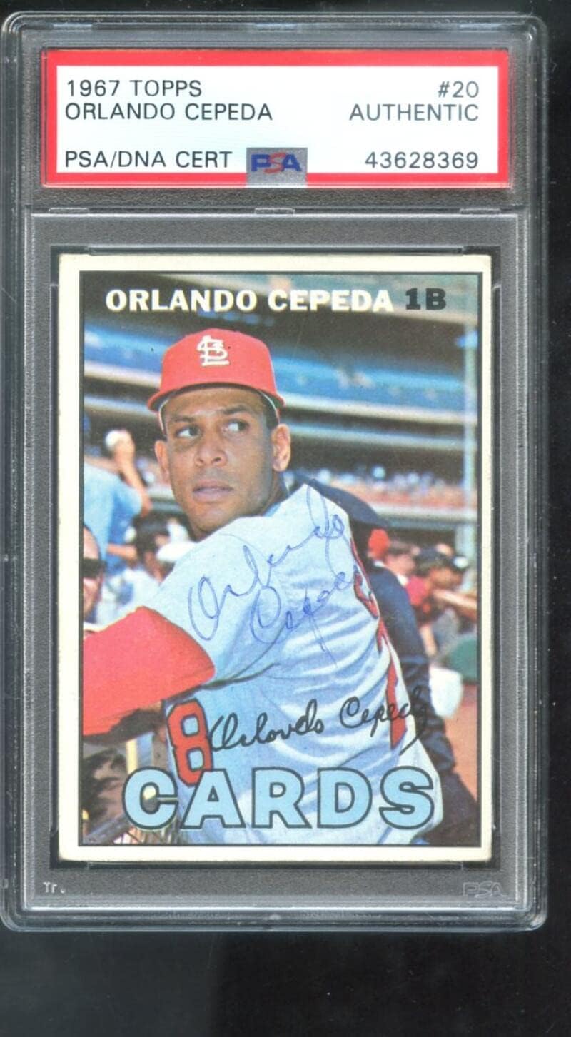 1967 Topps #20 Orlando Cepeda AUTO SIGNED Autograph Autographed Card PSA PSA/DNA Baseball MLB COA St. Louis Cardinals