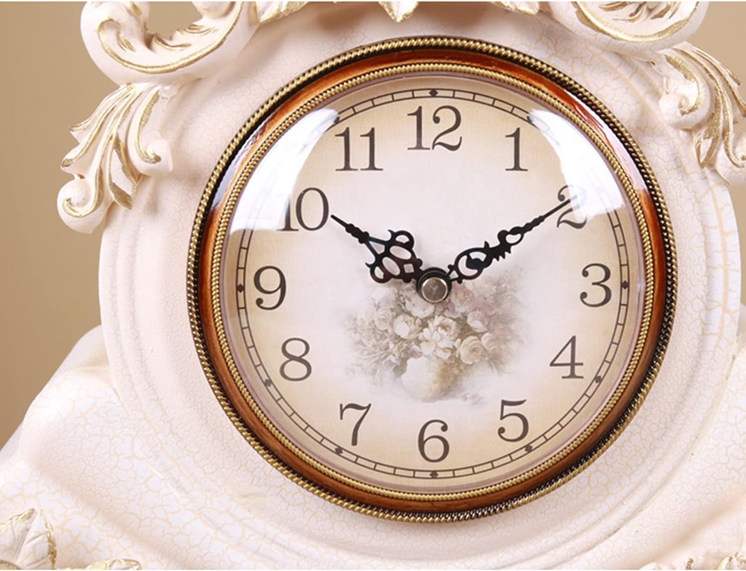 Mantel Clock Desk Clock Table Clock European Living Room Bedroom Retro Desktop Art Table Clock Home Decoration Mantel Clock Suitable Compatible with Living Room Bedroom,
