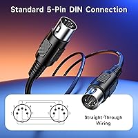 Vista 2 de Cable Matters 2-Pack 5 Pin DIN MIDI Cable, 5 Pin MIDI Cable - 6 Feet