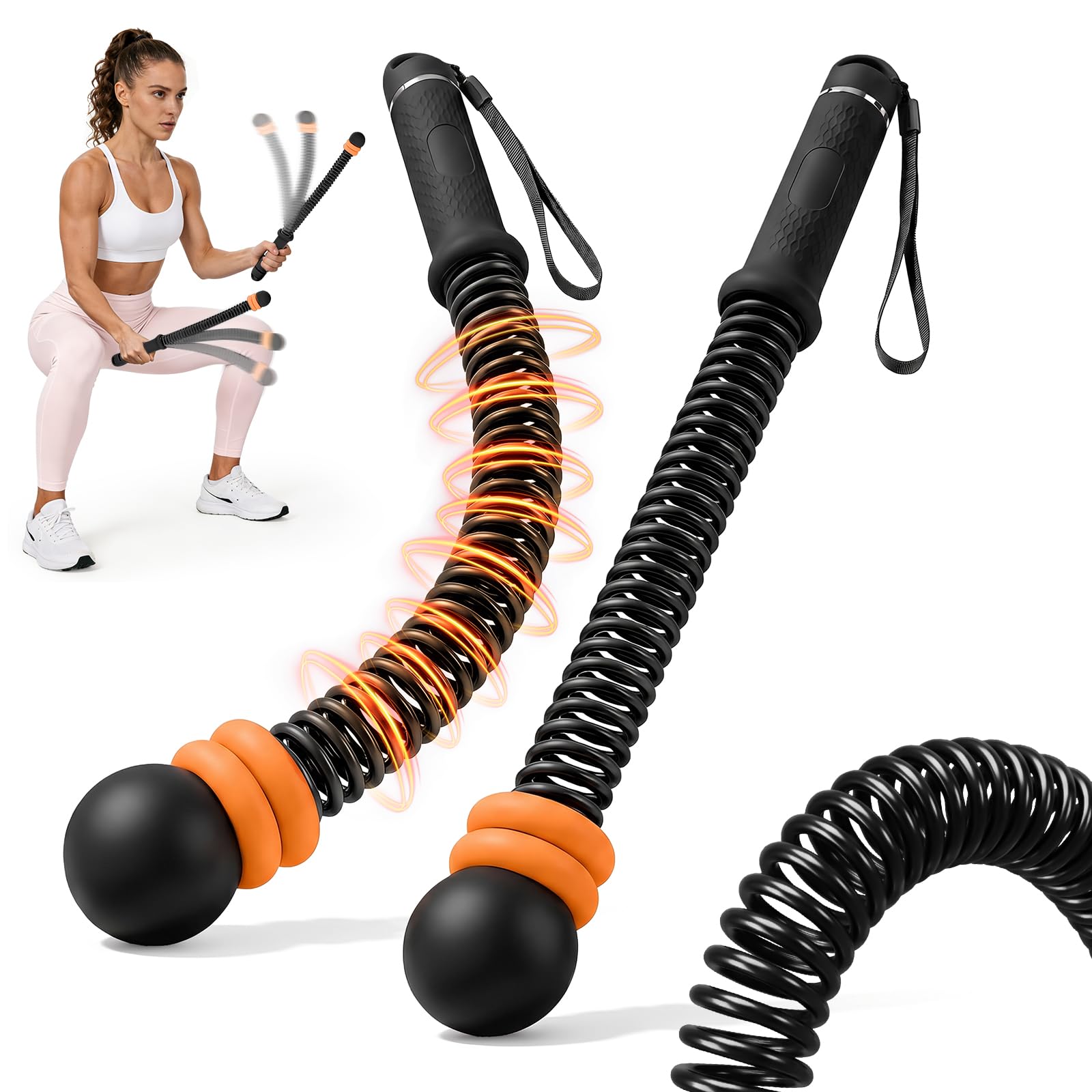 KUZARO Upgrade Weighted Ropeless Battle Ropes for Women, Quiet Adjustable Cordless Battle Ropes for Home Gym HIIT Cardio & Strength Training, Portable Exercise Rope for Arm & Core, Apartment Gear