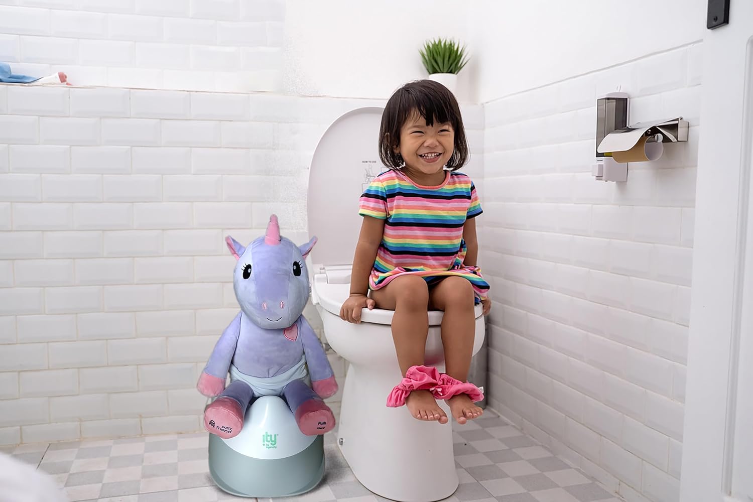 PottyFriend Interactive Potty Training Plush Stuffed Animal Friend 9 Unique Potty Training Phrases Live Simulation Fun Toddler Toilet Toys for Girls & Boys 18 Months to 3 (Unicorn)