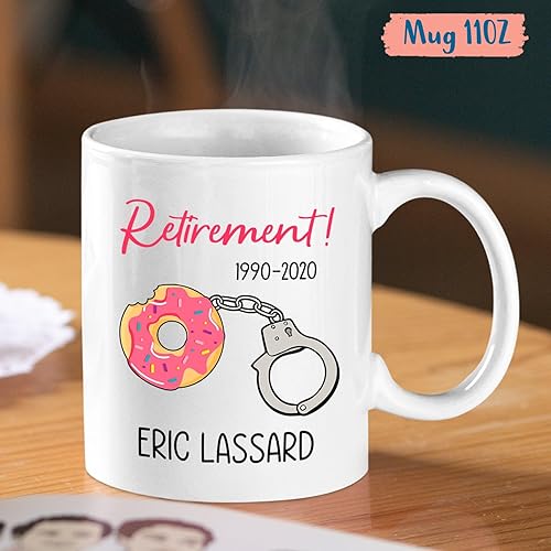 Vista 35 de Tazas personalizadas con nombre de oficial de policía, taza de café Best Cop Ever, tazas de cerámica personalizada para policía, regalo de la Taza