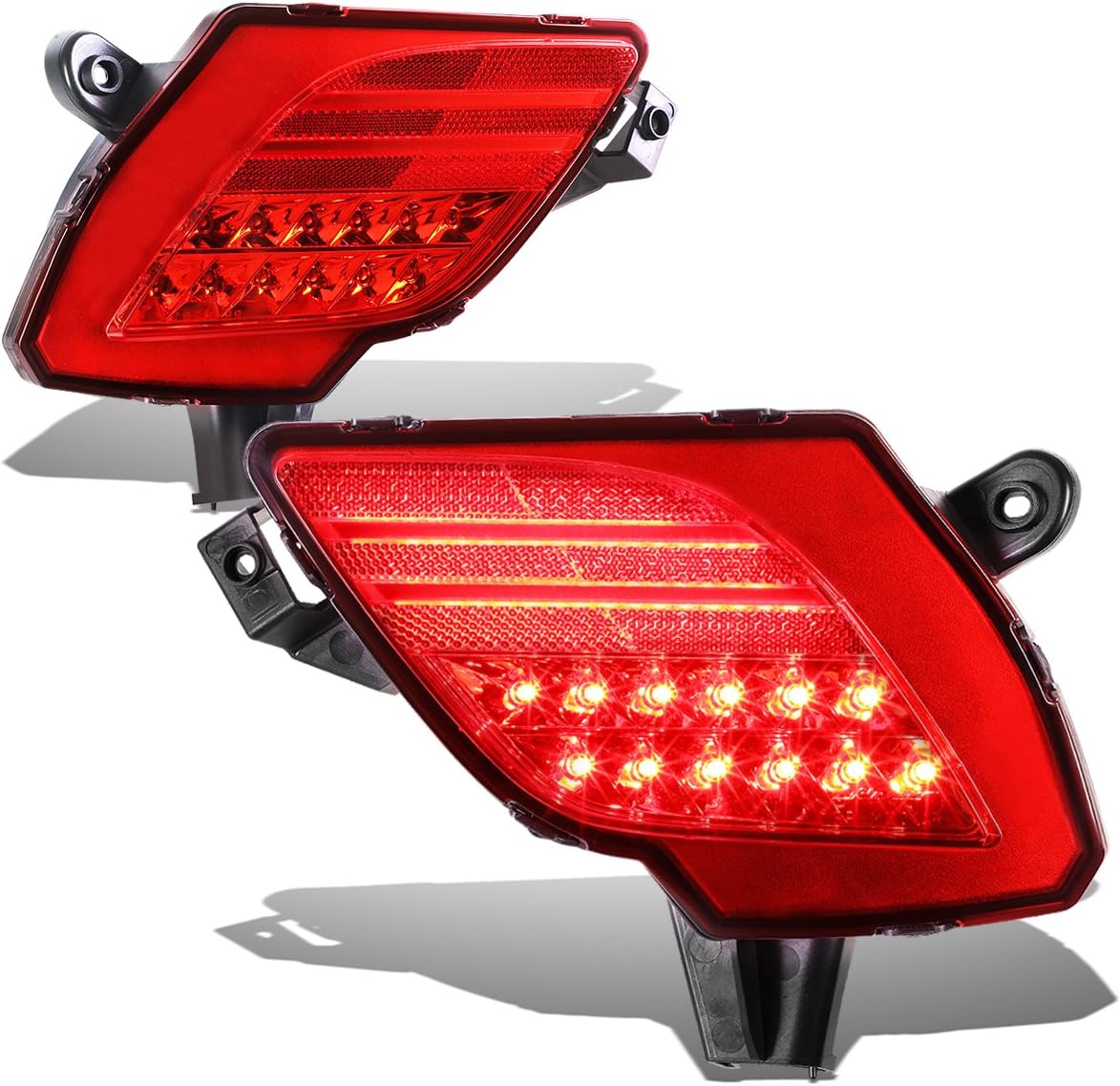 Auto Dynasty Compatible with Mazda CX5 Pair of Rear Bumper LED Reflector Tail Brake Fog Lights (Clear Housing)