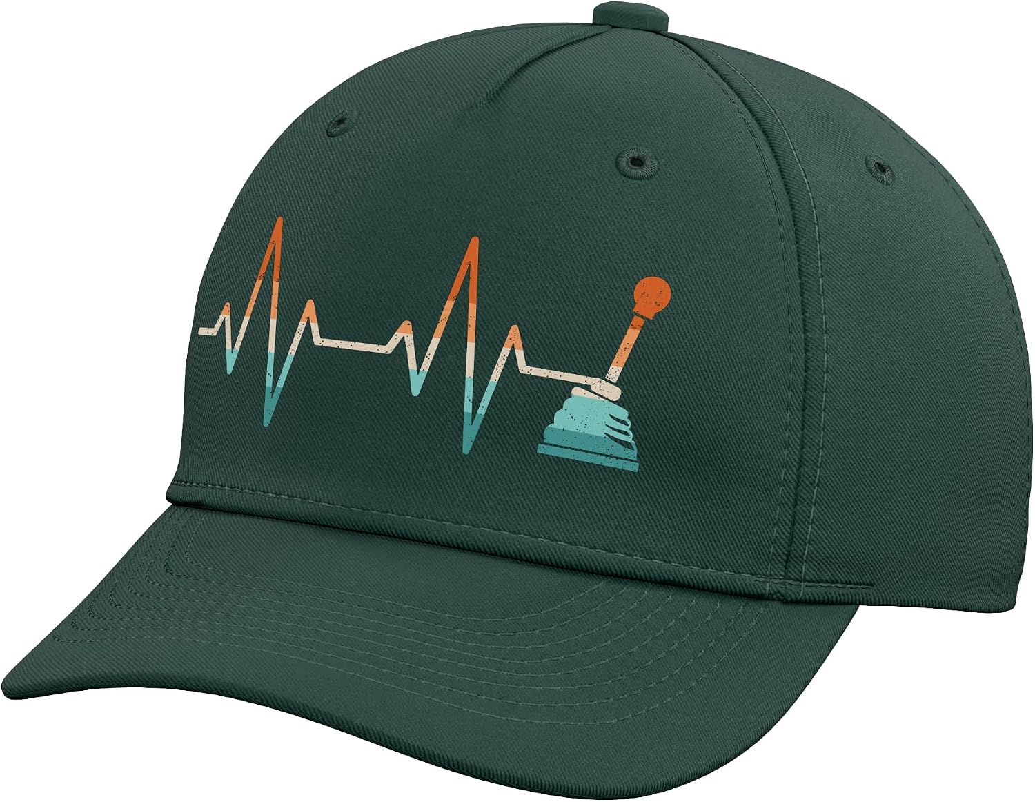 Vintage Stick Shift Manual Transmission Heartbeat Retro Adjustable Baseball Hat