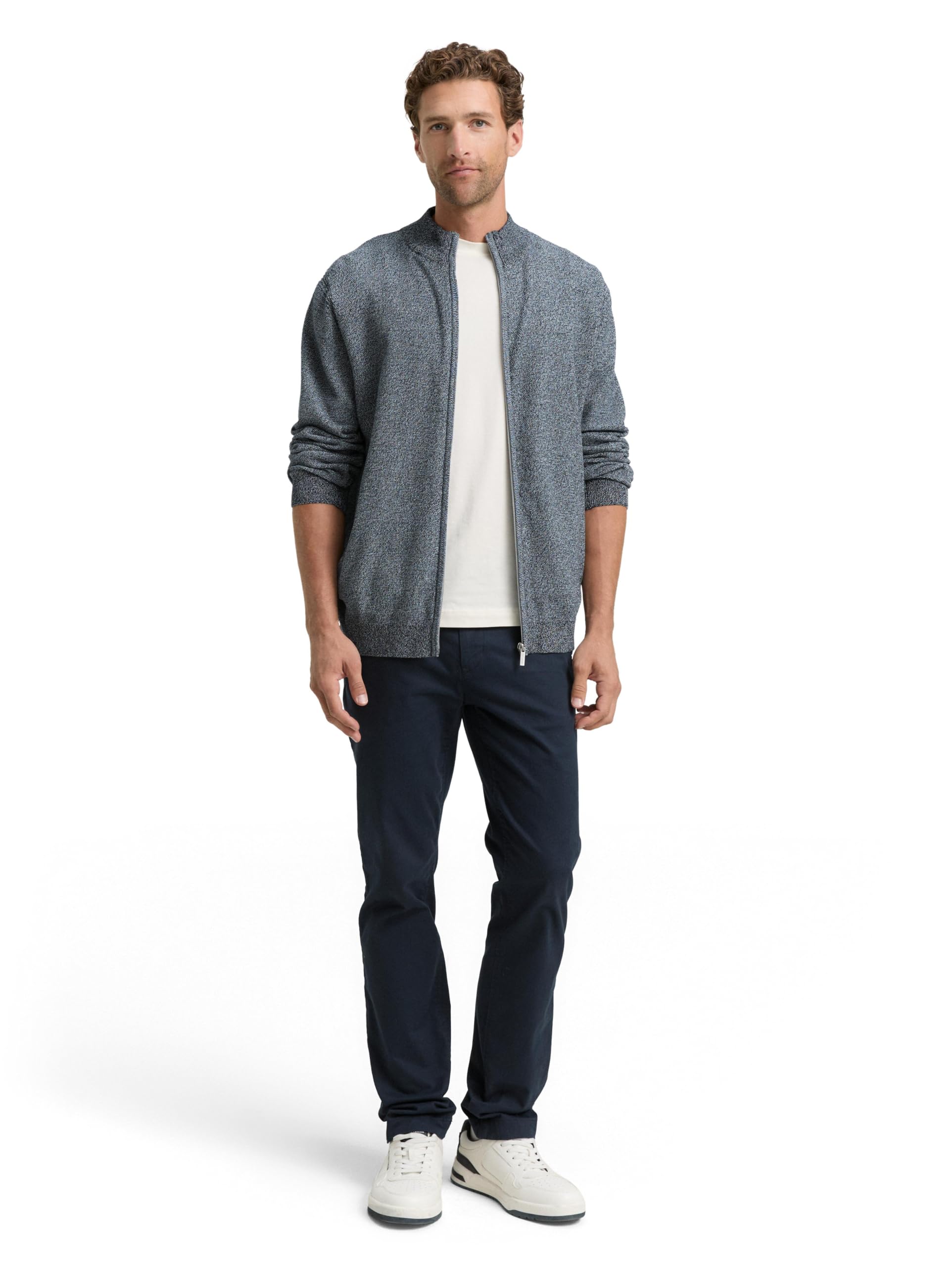 TOM TAILOR Herren 1047998 Strickjacke mit Stehkragen
