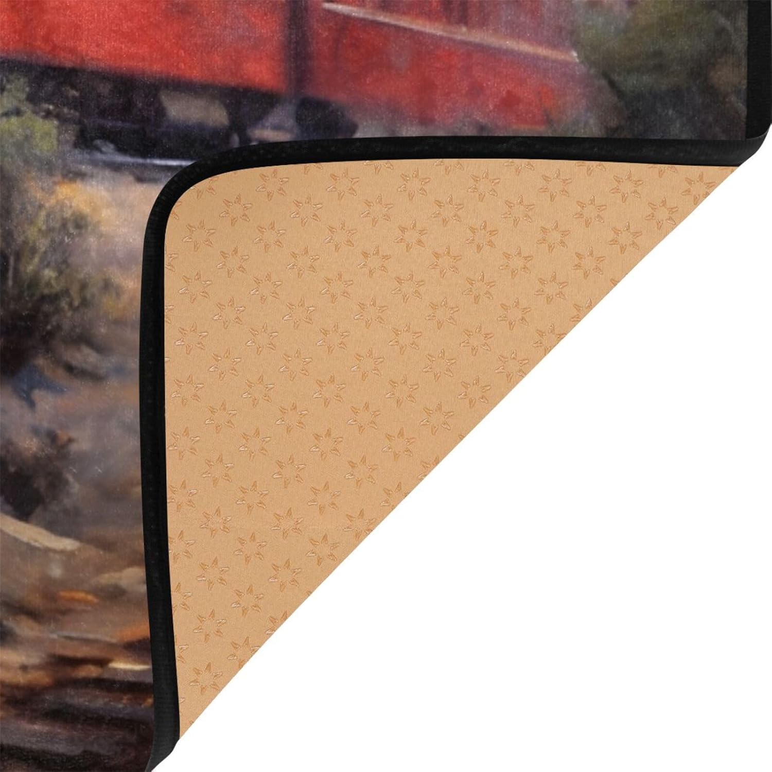 Area Rug Vintage Train Wild Print, Floor Mat 3×2 FT for Living Room Bedroom Water Absorption Indoor Carpet