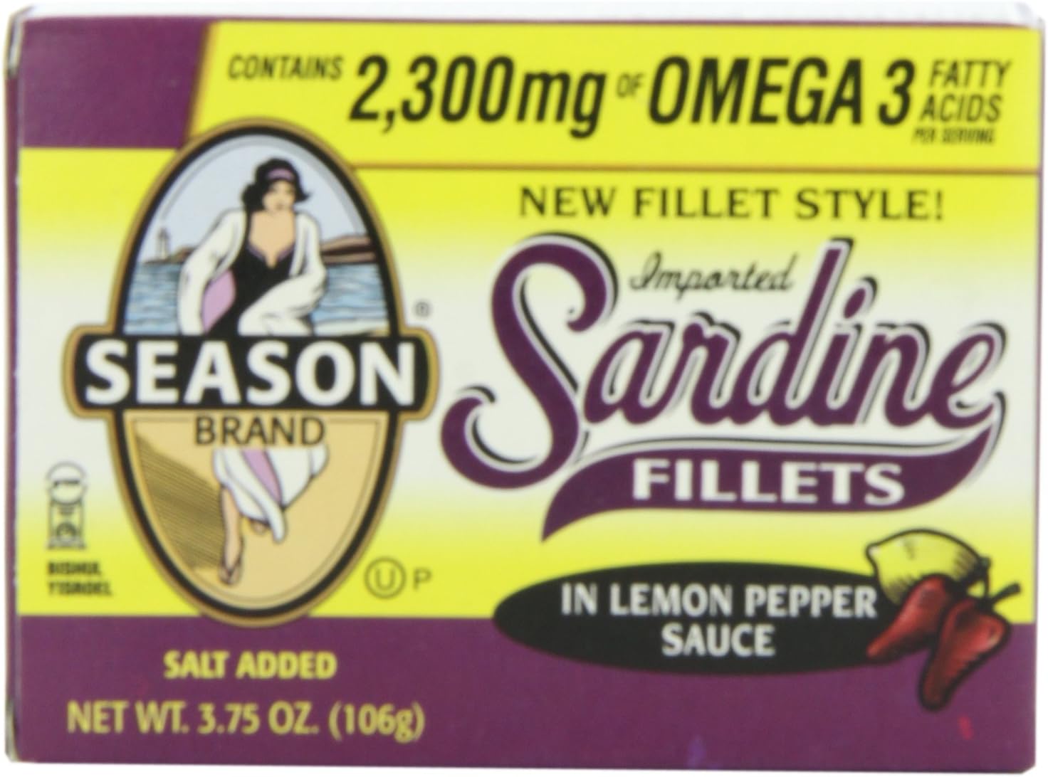 Season Sardine Fillets in Lemon Pepper Sauce, 3.75Ounce Tins (Pack of 6) by Season Amazon.ca
