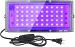 2 Pack 50W Led Black Lights, Black Lights for Glow Party, Blacklight Flood Light with Plug and Switch,for Glow Party, Halloween, Fluorescent Poster, Body Paint, Aquarium