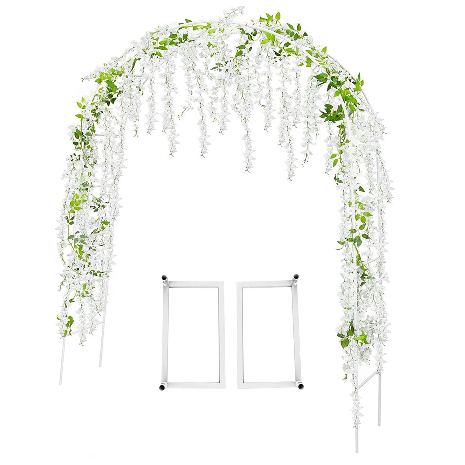 Arche de jardin en métal blanc solution tuteurage plantes grimpantes acier