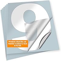 Vista 76 de iSYFIX - Calcomanías de vinilo blancas con número 0 (cero) - Juego de 6 unidades de 1.5 pulgadas autoadhesivas - Decalcomanías premium troqueladas