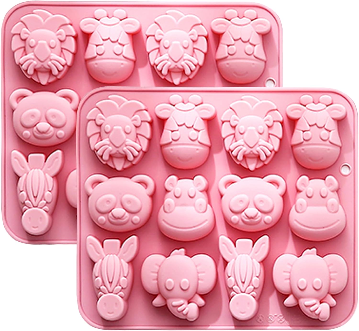 Safari Animal Silicone Molds for Chocolate Candy Set of 2