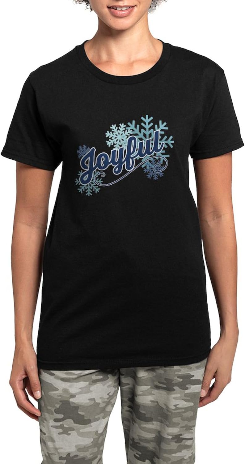 CafePress Joyful Snowflakes Women's Dark Pajamas Womens Novelty PJ Sleepwear