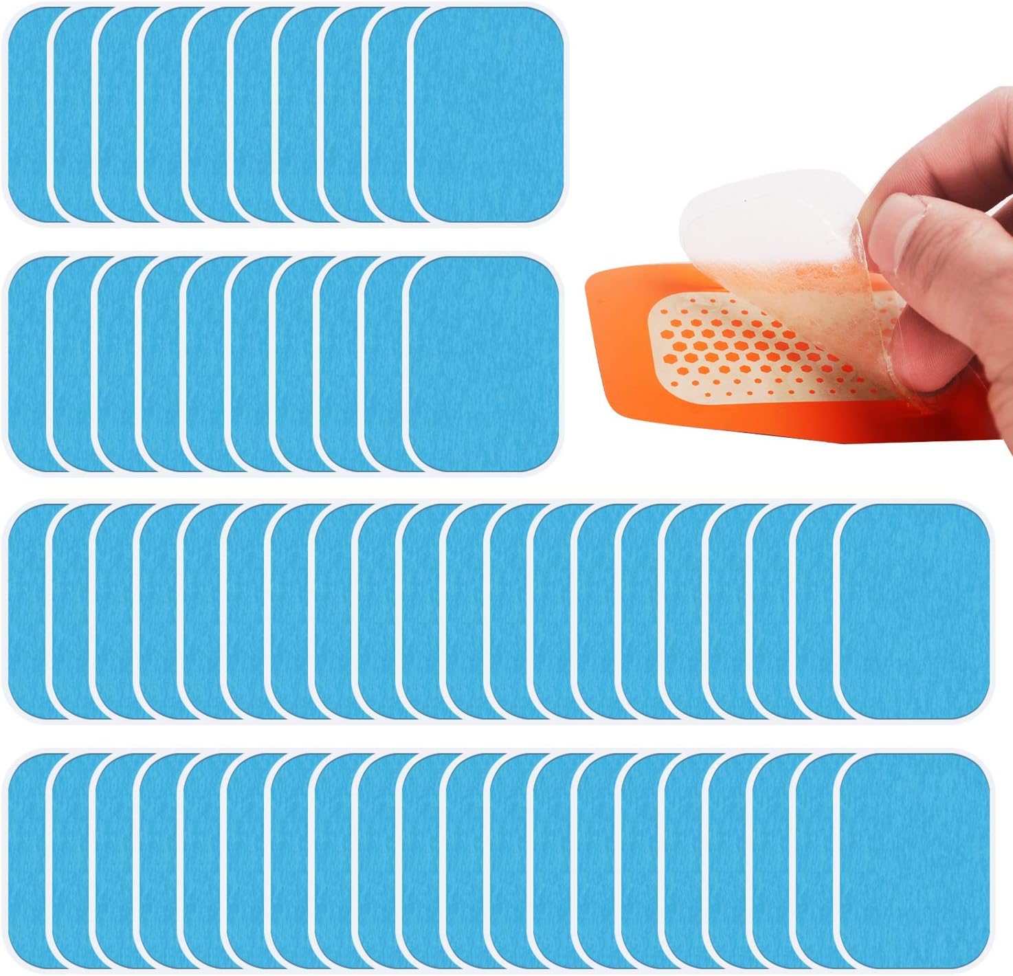 Dreamtop 60 Pcs (30 Packs) Abs Trainer Replacement Gel Pads, Muscle Toner Pads Replacement Gel Sheet Ab Stimulators Sticky Pads for Abs Toner Abdominal Workout Toning Belt