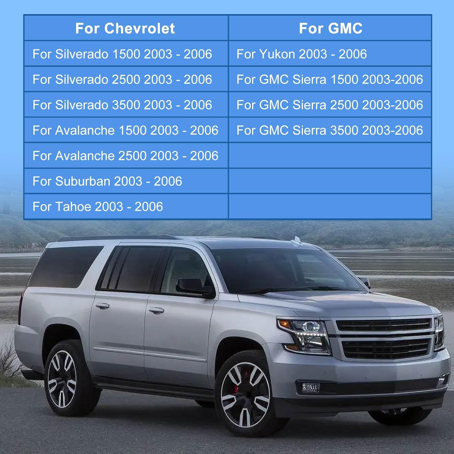 SecosAutoparts Driver & Passenger Bottom & Top Lean Back Dark Gray#692/69i Replacement Leather Seat Cover Compatible with Chevy Silverado Avalanche Tahoe Suburban GMC Sierra Yukon 2003 2004 2005 2006