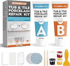 Bondtech Tile Repair Kit, White Shower Tray Repair Kit, Bath Enamel Repair Kit for Chips, Dents, Cracks, Holes on Porcelain, Ceramic (100, Grams)