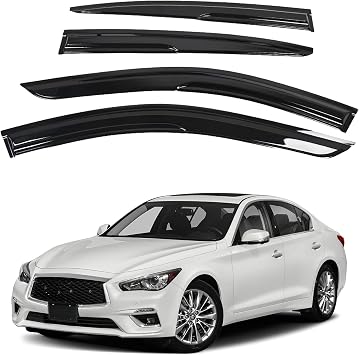 munirater Window Visors Vent Rain Guard Shade Deflector Replacement for 2014-2020 Infiniti Q50