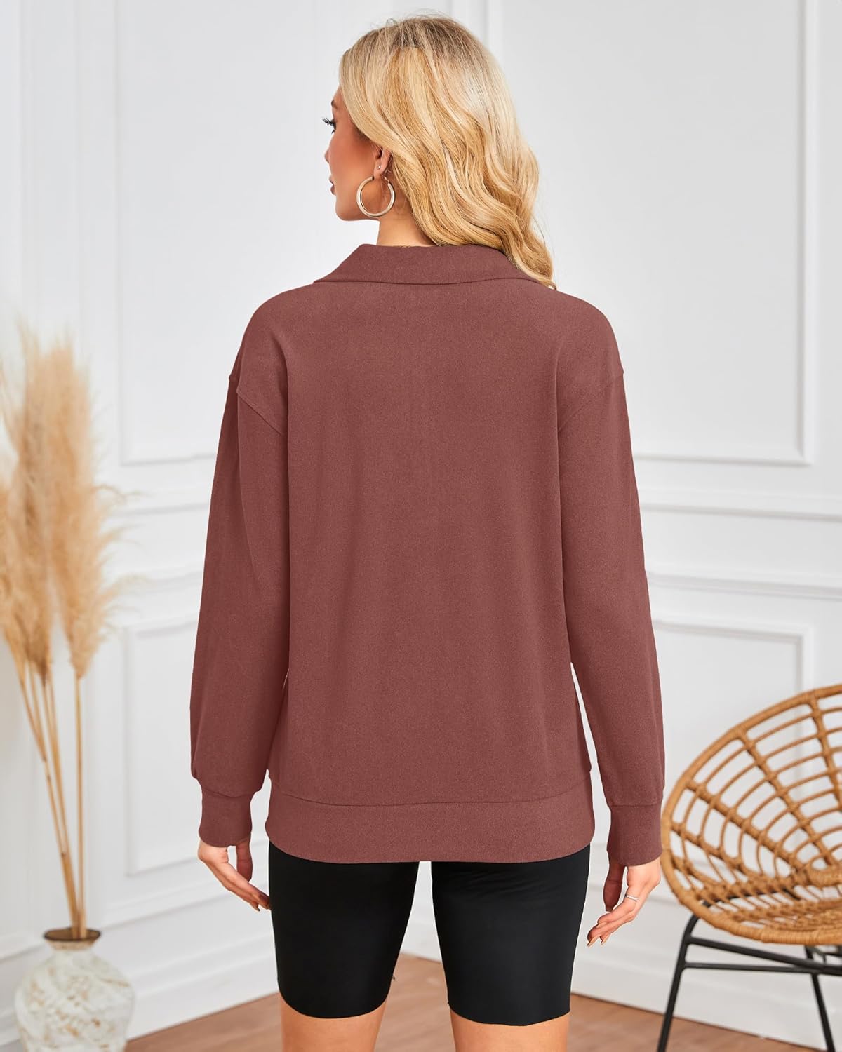 MISFAY Womens Half Zip Oversized Sweatshirts 2026 Casual Long Sleeve Hoodies Quarter Zip Up Pullover Fall Outfits with Pocket