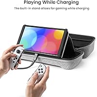 Vista 4 de tomtoc Funda de transporte para Nintendo Switchmodelo OLED, bolsa de viaje grande con bolsillo para controlador Pro, Joy con Grip o adaptador de CA