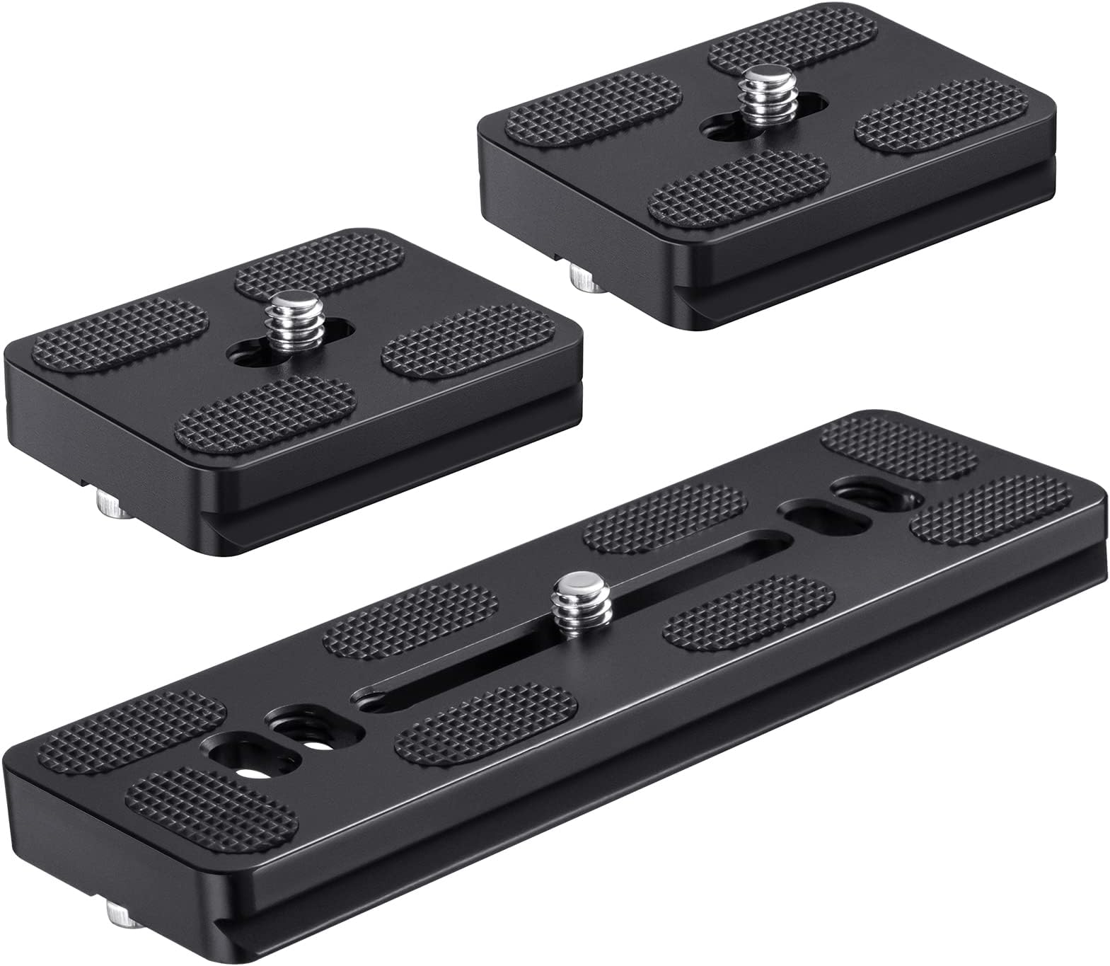 CAMOLO 3 Pack Quick Release Plate Arca Swiss 50mm+120mm, Metal Universal Quick Release Plate with 1/4" Screw Tripod Mount for Arca Swiss Standard Clamp for DSLR Camera Ball Head Tripod