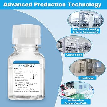 Phosphate Buffered Saline 1X, Lab PBS Buffer 0.1um Filtration, 7.4pH, Sterilize, 1X Concentrate, 100ml/Bottle, 100 Bottles/Case