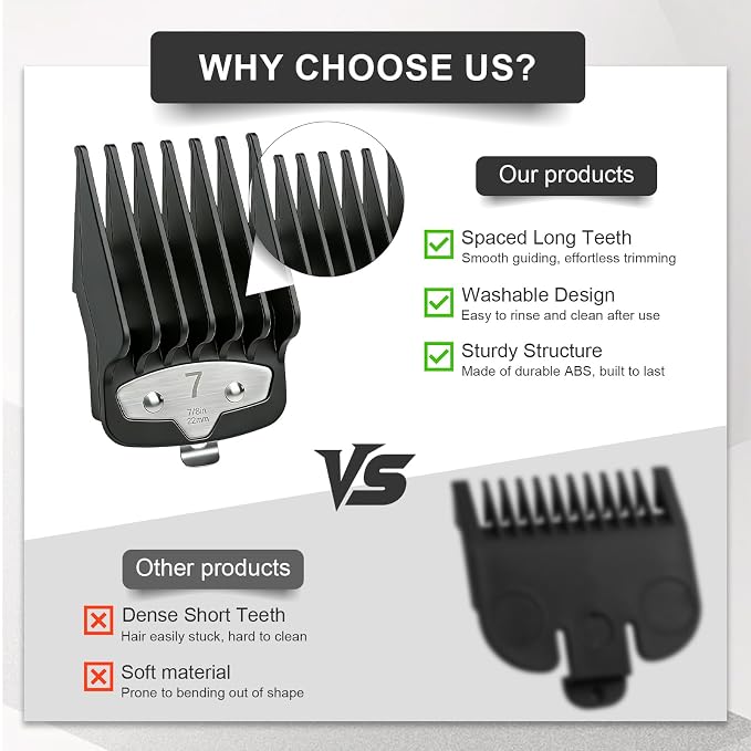 Set Profesional de 10 Peines Protectores Negro miniatura 5