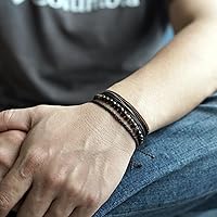 Vista 44 de Handmade Natural Stone Beaded Healing Bracelet Gift for Men Adjustable Rope String Bracelet