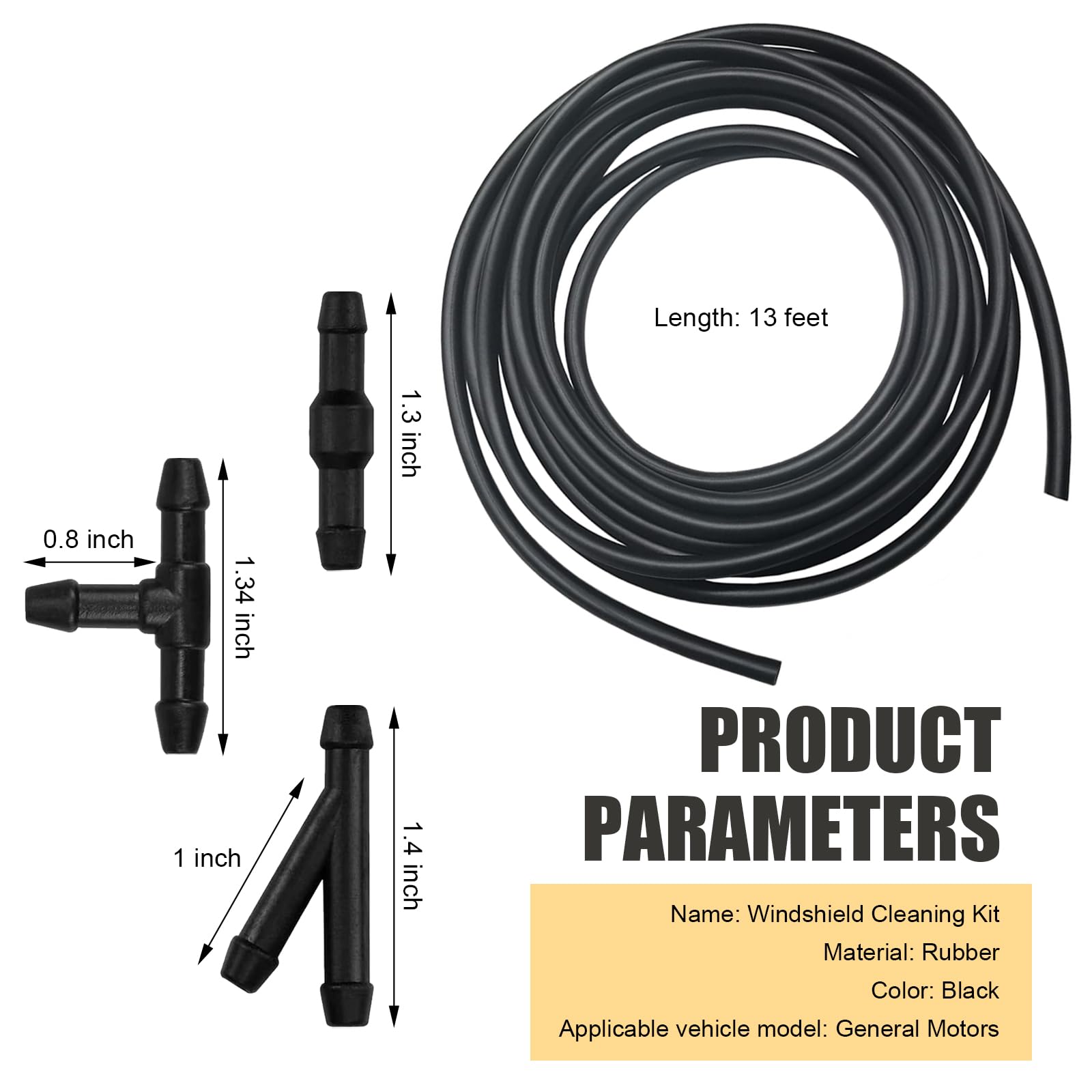 Buy Hunt 30 PCS Car Windshield Washer Kit, 13.1Ft Washer Hose + T-type - View #11