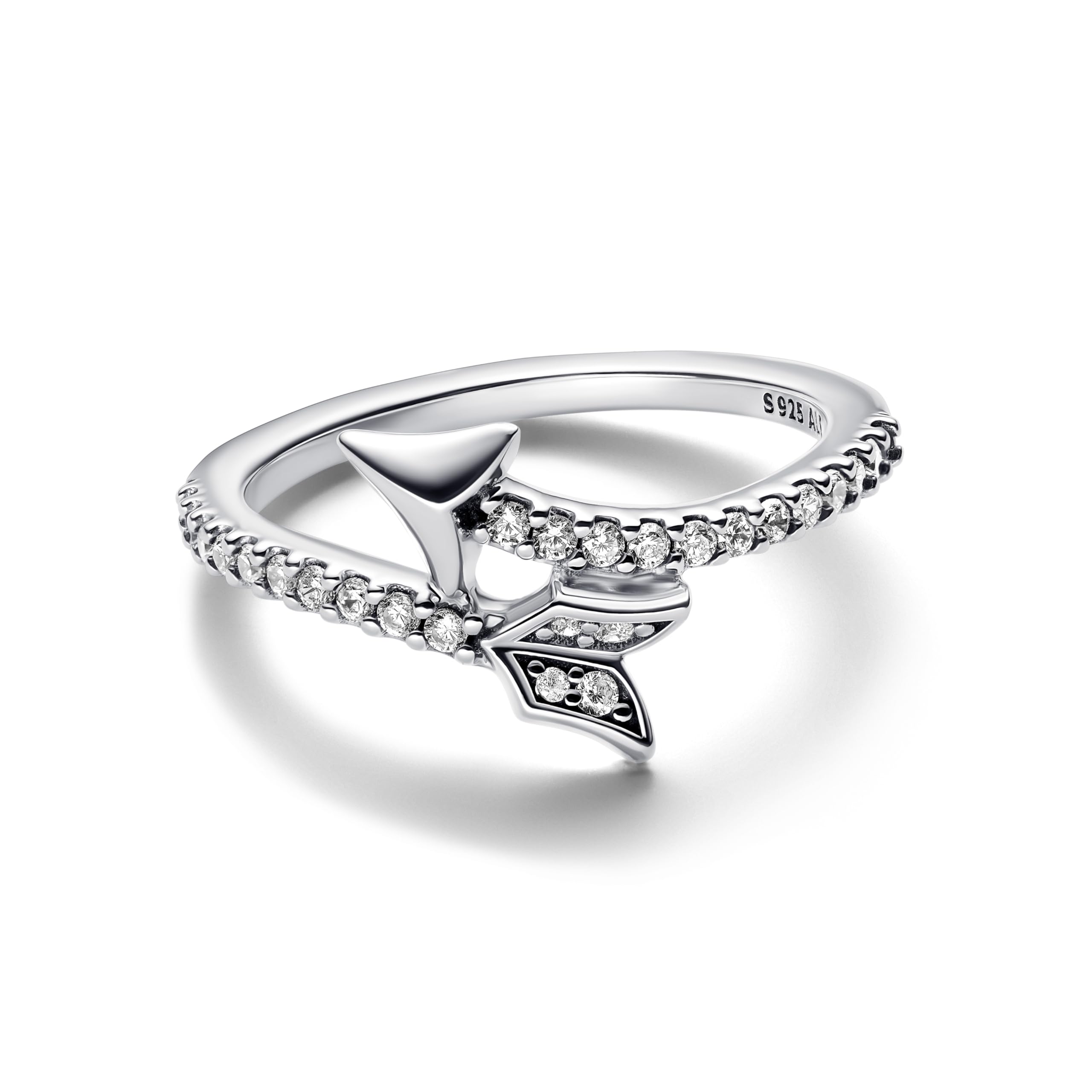 PANDORA Anillo para mujer con flecha brillante, plata 193619C01